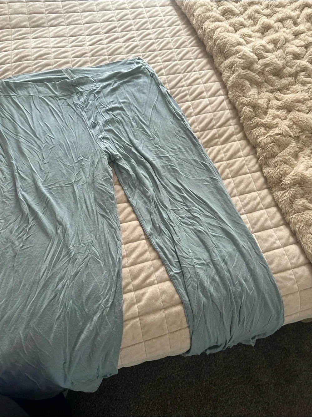 SKIMS Lightweight Wide-Leg Pajama Pants in Sage Green